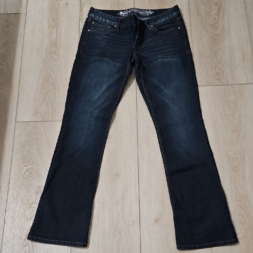 Express Dark Blue Women's Barely Boot Cut Jeans